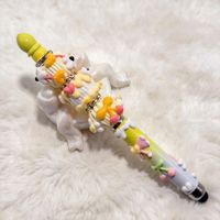 Маркер-стилус Moe-bead DIY с ручной росписью и изысканными пластиковыми бусинами – милый и очаровательный инструмент для пометок документов для студентов