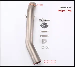 Accessoires modifiés pour moto Kowasaki ER6N/Z800/Z750/<span class=keywords><strong>Ninja</strong></span> 250/Z1000/ZX10R/ZX6R, accessoires de tuyau d'échappement avant central - Product Image 6