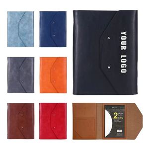 Promotional Handbag Notebook <b>A5</b> Tri-Fold Bag Personalized <b>Notepad</b> With Pen Custom Leather Printed Logo - Product Image 1