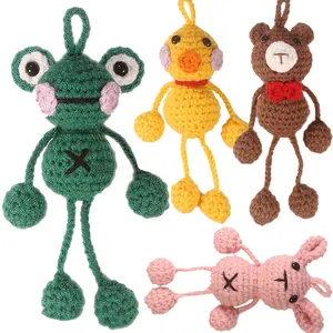 可爱青蛙鸭熊兔子手工钩针编织Amigurumi儿童玩具礼品卡哇伊动物工具包毛绒娃娃
