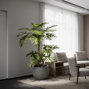 Pianta Artificiale di Philodendron in Vaso 250CM, Materiale PU, Alta Simulazione, Durevole, Decorazione per Interni, Piante Artificiali Decorative - Product Image 4