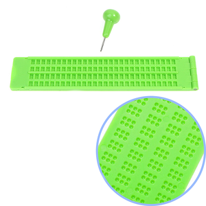 ब्लाइंड ब्रेल लेखन स्लेट प्लास्टिक एम्बूसिंग बोर्ड स्टाइलस हल्के पोर्टेबल बहु आकार विकल्प अनुकूलन योग्य - Product Image 1