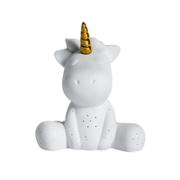 Lampe de chevet enfant moderne en céramique, forme licorne/vache, à brancher, pour chambre d'hôtel, lumière blanc chaud, petite taille, garantie 1 an