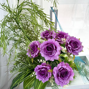 Haute qualité <span class=keywords><strong>Madame</strong></span> papillon printemps série Roses 7-bouquet ruban matériel Graduation mariage photographie Studio fleurs artificielles - Product Image 2