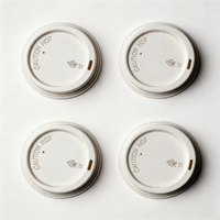 Couvercles ronds classiques jetables en PS blanc de 80 mm pour gobelets à emporter – Prêts à l'emploi