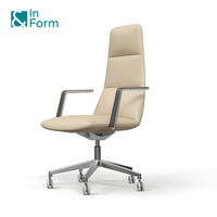Chaise de bureau de direction de luxe à dossier haut en cuir PU véritable, pivotante, avec accoudoirs à roulettes, anti-usure, pour salle de réunion, bureau, patron, manager, cadre