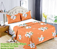 Parures de Draps Plats Jumeaux Colorées Taille King en Coton Doux Ensemble de Literie Drap de Dubaï Draps Textiles de Yiwu