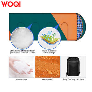 Sac de couchage rectangulaire Woqi en nylon imperméable léger et compressible pour 3 saisons, camping, randonnée, extérieur, usage adulte - Product Image 5