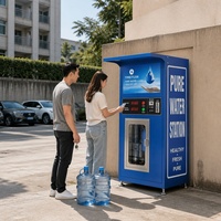 Distributeur d'eau à jetons RO 800 GPD, Station de remplissage d'eau purifiée pour Camions, Stations-service, Plazas de services autoroutiers, avec UVend Light