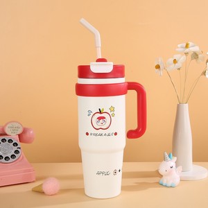 Silverjet Stainless Steel Tumbler 1000ml <b>With</b> <b>Straw</b> And Handle For School Office Car Home Use BPA Free Vacuum Insulated - Product Image 5
