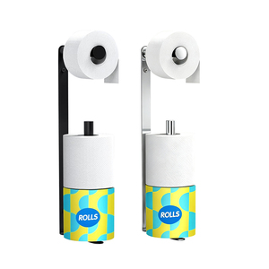 <span class=keywords><strong>Portarotolo</strong></span> <span class=keywords><strong>da</strong></span> Parete Salvaspazio Versatile con Supporto per 3 Rotoli di Carta Igienica per Bagno - Product Image 1