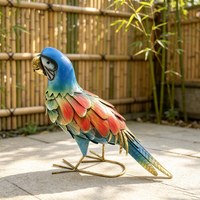 Statue de perroquet en métal, sculpture d'oiseau en fer, animal coloré pour la décoration de jardin, pelouse, patio, maison, directement de l'usine