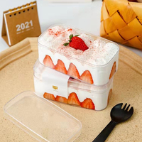 Boîtes à gâteaux personnalisées en plastique PS rigide transparent de grande taille, pour tranches de tiramisu, emballages cadeaux pour mini gâteaux, contenants triangulaires jetables