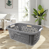 GREENSIDE Panier à linge en plastique à usage intensif, rectangulaire et moderne, pour un rangement durable