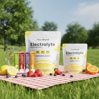 Poudre de boisson électrolytique végétalienne à marque privée pour la santé, complément énergétique pour adultes, sans OGM, faible en glucides, non destiné aux nouveau-nés