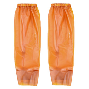 Manchons de protection imperméables en caoutchouc jaune Double Fish, épaissis, résistants à l'huile, pour usage quotidien - Product Image 2