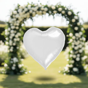 Globo de Corazón Blanco Metalizado para Fiesta de Boda, 18 Pulgadas (45 cm), Modelo 44039, China - Product Image 2