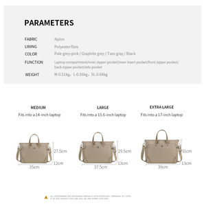 Vente en gros OEM ODM Sac fourre-tout pour ordinateur portable en nylon imperméable Sac à main d'affaires pour ordinateur Porte-documents pour femmes - Product Image 2