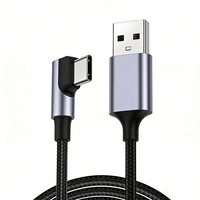 Cable de Carga Rápida USB C, Cable Tipo C de Ángulo Recto de 90 Grados, 50 cm, 1 m, 2 m, Cable USB C de Alta Calidad con Trenzado de Nailon, Cargador de Datos de 3 A