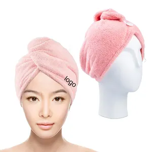 Microfiber head towels wrap for women curly hair care quick drying hair towel turban for wet hair fast dry