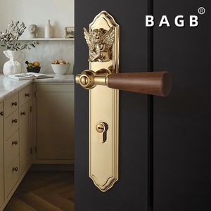 BAGB Novo Estilo Chinês Quarto Interior Magnético Silencioso Duplo Door Lock Noz Moderna Madeira Maciça Casa Anjo para Villa ou Hotel - Product Image 4