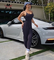Haute qualité haute élasticité ventre contrôle bout à bout levage Leggings Spaghetti sangle une pièce respirant Spandex Nylon Yoga ensembles