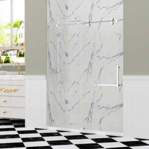 Puerta corrediza de ducha de medio vidrio de 36 pulgadas con forma de bandeja rectangular En12150 1 para hoteles y bañeras - Product Image 2