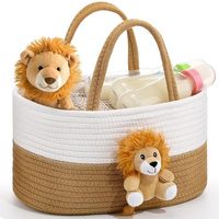 Panier de rangement ovale multifonctionnel en corde de coton, simplicité moderne, écologique, avec poignée pour le rangement des bébés et des enfants