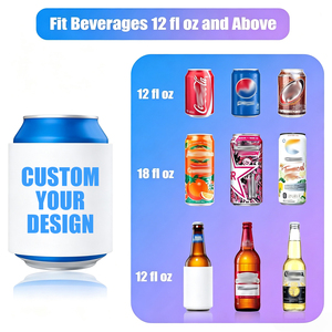 330ml Koozy en néoprène pour canettes, personnalisable avec logo, motif Noël, isolant thermique, à fixation par pression, pour fête - Product Image 4