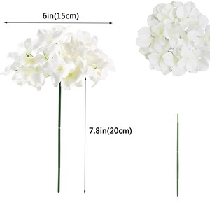 Flores Artificiales del Fabricante, Cabezas <span class=keywords><strong>de</strong></span> Hortensia Blancas al por Mayor, 50 Piezas, 8-10 cm, Cuatro Pétalos Completos, Blancas, Decoración <span class=keywords><strong>de</strong></span> Boda DIY, Reutilizables - Product Image 4