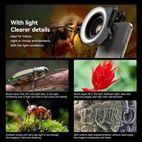 Kit de création tout-en-un Lumière LED portable Mini Selfie Light et Live Show Fill Light avec support d'objectif Content Creator Gear