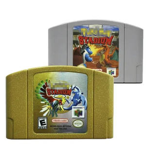 เกมวิดีโอเรโทรภาษาอังกฤษเวอร์ชั่นอเมริกา มีสินค้าในสต็อก การ์ดเกม N64 เกมโปเกมอน สเตเดียม 1 2 - Product Image 1