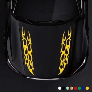 Autocollants personnalisés avec logo, 2 pièces, flammes de course, autocollants pour capot et côtés de voiture - Product Image 2