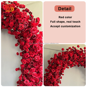 Wholesale High Quality Romantic <b>Red</b> Silk Rose Flower Arch <b>Hot</b> Selling Wedding Backdrop for Party Decorations - Product Image 6