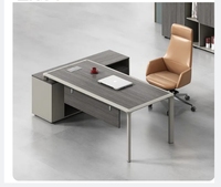Bureau de direction en bois Ekintop, bureau d'ordinateur en MDF, table de bureau pour personnel, PDG, cadre dirigeant avec tiroir intégré