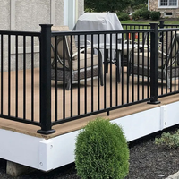 Bestseller Schwarzes Aluminium-Geländer Modernes Design Aluminium-Geländer für Balkon Maßgefertigtes Aluminium-Terrassengeländer
