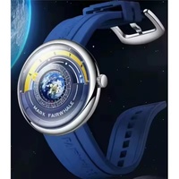 Reloj de Cuarzo para Hombre Mark Fairwhale 5700, Diseño Creativo, Resistente al Agua, con Indicador de Planeta, Correa de Silicona, Reloj de Lujo