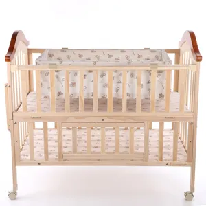 Madeira maciça bebê cama/madeira bebê cama multifuncional bebê berço cama