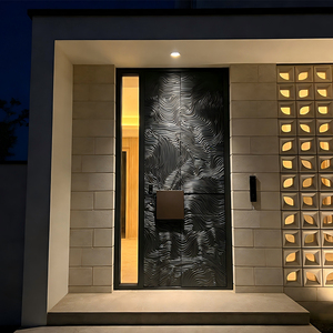 Portes d'entrée de sécurité en aluminium pour <span class=keywords><strong>maison</strong></span>, en <span class=keywords><strong>bois</strong></span> massif sculpté 3D, style postmoderne de luxe - Product Image 5