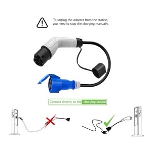 1x adaptateur de câble de charge pour <span class=keywords><strong>voiture</strong></span> <span class=keywords><strong>électrique</strong></span> 32A, <span class=keywords><strong>prise</strong></span> de type 2 vers <span class=keywords><strong>prise</strong></span> mâle CEE, adapté aux voitures compatibles type 2 - Product Image 2