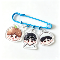 Porte-clés en acrylique transparent de haute qualité, modèle de jeu d'anime, personnalisé, double face, impression UV, pour filles