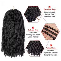 Vente en gros Perruques en cheveux en fibres synthétiques pour tresses africaines avec crochet et bouts bouclés torsadés doux et moelleux pour printemps