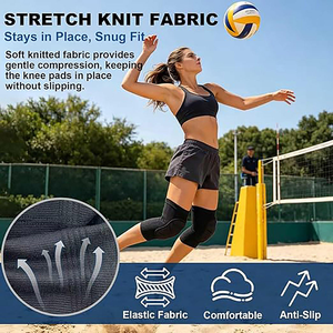 Genouillère en polyester souple et respirante avec protection professionnelle pour une utilisation multisports, genouillère <span class=keywords><strong>de</strong></span> soutien pour le basketball - Product Image 5