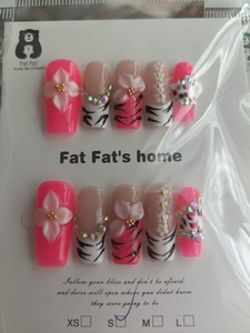 <span class=keywords><strong>Uñas</strong></span> Postizas Feifei Hechas a Mano, Diseño 3D <span class=keywords><strong>con</strong></span> <span class=keywords><strong>Flores</strong></span>, Estilo Americano, <span class=keywords><strong>Color</strong></span> <span class=keywords><strong>Rosa</strong></span> Francés, <span class=keywords><strong>Uñas</strong></span> Artificiales Dulces y Modernas - Product Image 3