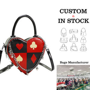 Nouveau sac à main pour femme en forme de cœur avec imprimé de cartes à jouer, design chaîne, sac bandoulière élégant - Product Image 1