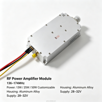 Module amplificateur de puissance RF VHF 136-174 MHz 50W à gain élevé 48 dB, amplificateur de signal avec antenne SMA pour systèmes radio bidirectionnels