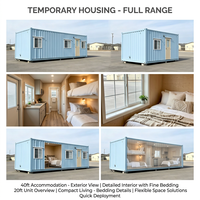 Casa Contenedor Contemporánea para Trabajadores, Alojamiento Móvil de Alta Densidad con Dormitorio y Baño, Habitación Prefabricada Portátil