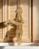 Serrure de porte intérieure en laiton massif de style architectural, loquet magnétique silencieux de luxe de style européen pour grandes portes doubles en bois