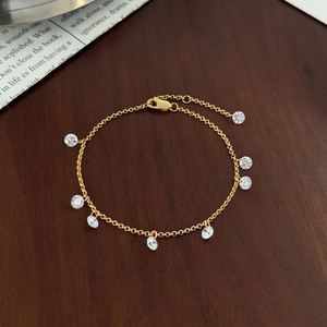 Dylam Charm Dainty 925 Sterling Silver Non Tarnish Multiple 5A Cubic Zirconia Simulated Diamond Pendant Link Chain <b>Bracelets</b> - Product Image 5