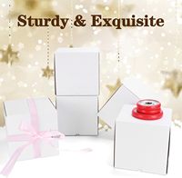 Logo personalizzato piccole scatole di spedizione scatola di cartone ondulato bianco 8 ''x 8'' x 8 ''per la spedizione di imballaggio UV rivestimento e goffratura